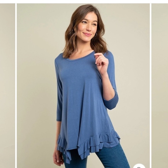 Veveret Tops - 𝅺WOMEN'S TUNIC TOP-BLUE